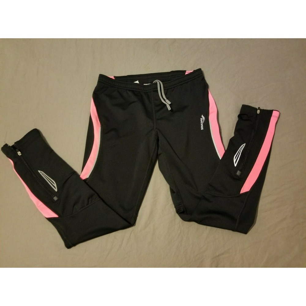 Womens Saucony Pants S Small Black Athletic Gym Workout